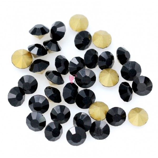 Diamante 100 buc de unghii 3D, DS020BB Black 1,8mm